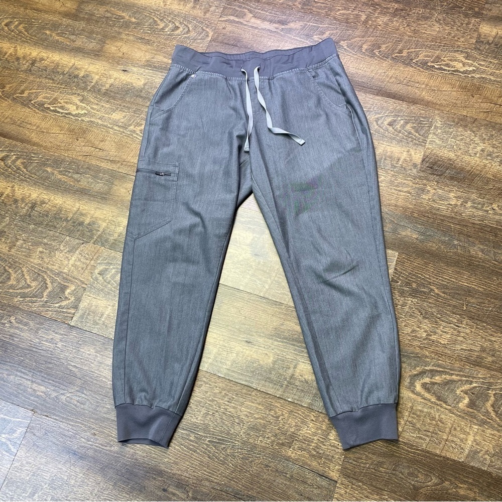 FIGS Zamora Jogger Scrub Pants Women Medium Petite Gray Technical Collection M/P
